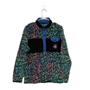 Vintage Body Glove Fleece Pullover Snap Jacket M Retro Surf Skate 90s Pattern